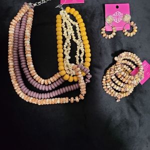 3pc Natural Beaded Set